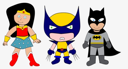 Super Heroes, Super Power, Wonderwoman, Batman, X-men - Heroes Cartoon, HD Png Download, Free Download