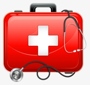 Medical Bag And Stethoscope Png Clipart - Clip Art First Aid Kit, Transparent Png, Free Download
