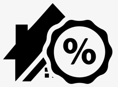 Percentage Symbol On A House For Real Estate Business - Percentage Offer, HD Png Download, Free Download