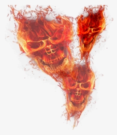 Skull On Fire Png, Transparent Png, Free Download