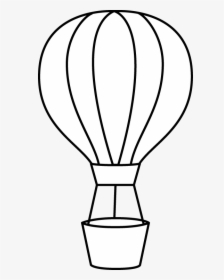 Hot Air Balloon Black And White Clipart - Printable Hot Air Balloon Outline, HD Png Download, Free Download
