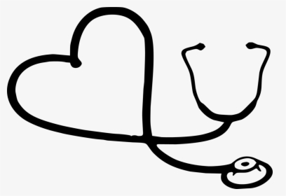Stethoscope Black And White - Black Stethoscope Heart Clipart, HD Png Download, Free Download