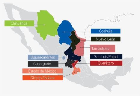 Transparent Mapa De Mexico Png - Zonas Industriales En Mexico, Png Download, Free Download
