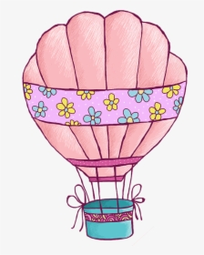 Hot Air Balloon, Clip Art, Design, Drawing, Cute - Draw A Cute Hot Air Balloon, HD Png Download, Free Download