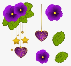 Purple Violets Decorative Element Png Clipart - Portable Network Graphics, Transparent Png, Free Download