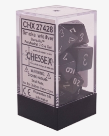 Chessex 27428 Borealis Smoke/silver Polyhedral 7 Dice - Figurine, HD Png Download, Free Download