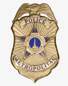 Cop Badge Png - Indianapolis Metropolitan Police Department Badge, Transparent Png, Free Download