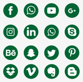 Green Media Icon And Vector With - Vector Social Media Icons Png, Transparent Png, Free Download