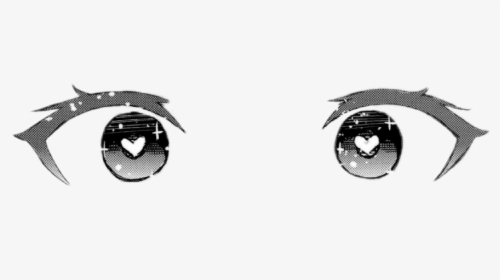 #anime #eyes #manga #hentai #heart #black #white #аниме - Anime Hentai Eyes Transparent, HD Png Download, Free Download