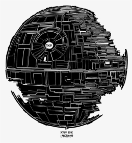 Death Star Anakin Skywalker Star Wars Drawing Photography - Star Wars Death Star Black And White Png, Transparent Png, Free Download