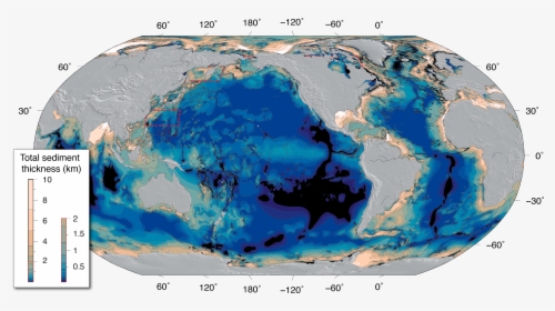 View Large Png Image Of Total Sediment Thickness Version - Ocean Sediment Thickness, Transparent Png, Free Download