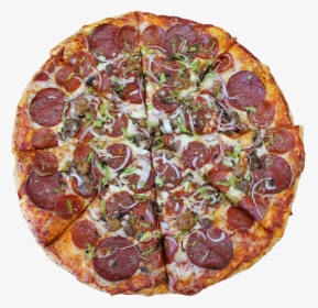 Salami, Pepperoni, Mushrooms, Onion, Bell Peppers, - Pepperoni Pizza With Mushrooms Onions, HD Png Download, Free Download