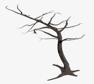 Dead Tree In Wind - Transparent Background Tree Clipart Black And White, HD Png Download, Free Download