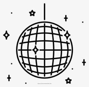 Disco Ball Coloring Page - Disco Ball Drawing Png, Transparent Png, Free Download