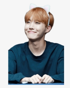 Bts J Hope Wearing Cat Ears Transparent Png - Jhope With Cat Ears, Png Download, Free Download