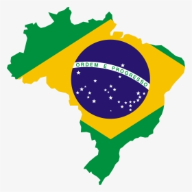 Brazil Flag Map Clip Arts - Brazil Flag, HD Png Download, Free Download