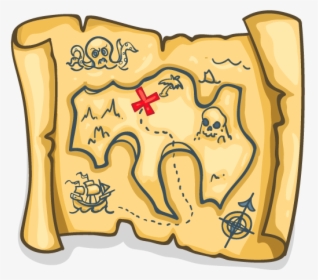 Treasure Map - Pirate Treasure Clipart, HD Png Download, Free Download