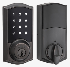 Front And Back View Of A Smartcode 10 Lock In Iron - Rogers Smart Door Lock, HD Png Download, Free Download