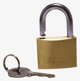 Brass Dolphin Style Padlock D 1600 With 35mm Key - Key, HD Png Download, Free Download