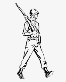 Black And White Soldier Clipart, HD Png Download, Free Download