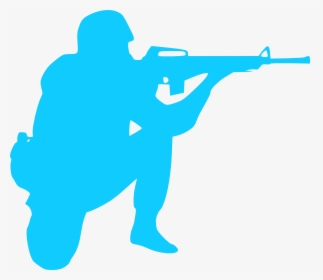 Blue Soldier Svg Clip Arts - Soldier Silhouette Clipart, HD Png Download, Free Download