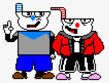 Cuptale Mugman And Cuphead - Colored Sans Sprite, HD Png Download, Free Download