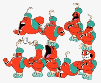 A Collection Of Djimmis - Cuphead Frames Of Animation, HD Png Download, Free Download