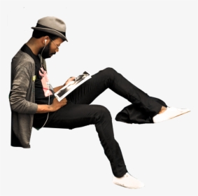 Guy Sitting And Reading - Person Sitting And Reading Png, Transparent Png, Free Download