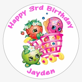 Shopkins Edible Personalised Round Birthday Cake Topper - Shopkins Round Images For Download, HD Png Download, Free Download