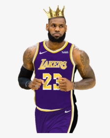 Of Lebron James In The Brand New Los Angeles Lakers - Lebron James White Background Lakers, HD Png Download, Free Download
