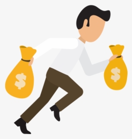 Money Cartoon Png - Man With Money Bag Png, Transparent Png, Free Download