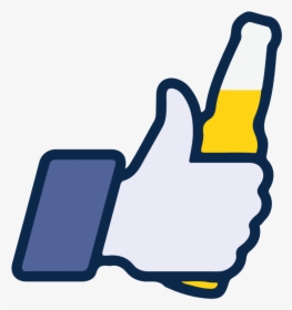 Facebook Like Beer Icon Vector Logo Thumbs Up - Facebook Like With Beer, HD Png Download, Free Download