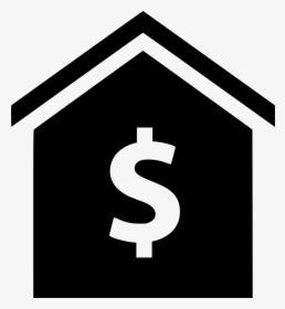 Real Estate Home Dollar Sign Pay Comments - Black-and-white, HD Png Download, Free Download