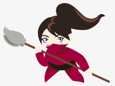 Transparent Cartoon Ninja Png - Cleaning Ninja Animated, Png Download, Free Download