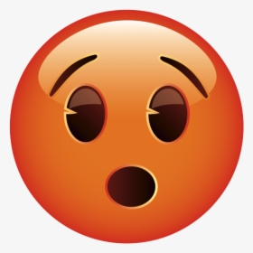 Surprised Face Emoji Orange, HD Png Download, Free Download