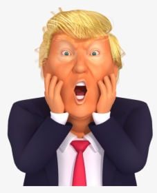 #trumpstickers Chocked Trump 3d Caricature - 3d Cartoon Models Trump, HD Png Download, Free Download
