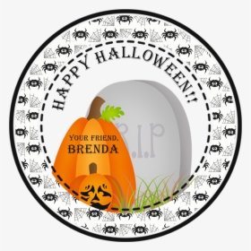 Tombstone Happy Halloween Stickers Or Favor Tags - Happy Halloween Stickers, HD Png Download, Free Download
