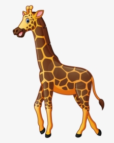 Giraffe Cartoon Illustration - Transparent Giraffe Cartoon, HD Png Download, Free Download