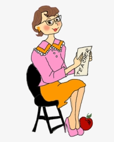 Teacher And Student Relationship Clipart 5 Of - Teacher Sitting On Chair Clipart, HD Png Download, Free Download