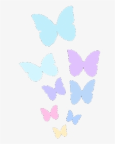 Pastel Butterflies Png Free - Butterfly Silhouette Tattoo Design, Transparent Png, Free Download