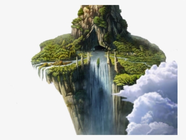 Drawn Waterfall Island - Floating Island Png, Transparent Png, Free Download