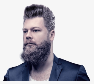 Man In Suit With Beard And A Modern Hairstyle - Skin Fade Undercut Slick Back, HD Png Download, Free Download