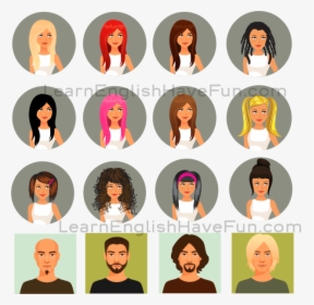 English Care Vocabulary - Hair Color Cartoon, HD Png Download, Free Download
