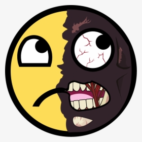 Smiley Two Face T Shirt Emoticon - Open Mouth Happy Face, HD Png Download, Free Download