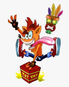 Crash Bandicoot And Aku Aku - Cartoon, HD Png Download, Free Download