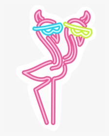 Neon Clipart Club Party - Neon Flamingo Clip Art, HD Png Download, Free Download