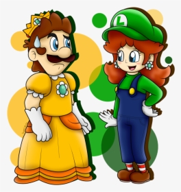 Luigi Drawing Video Game - Princess Daisy With Luigi's Clothes, HD Png Download, Free Download