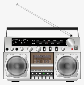 Casette, Radio, Am, Fm, Antenna, Player, Speaker, Sound - Boombox Radio Clip Art, HD Png Download, Free Download