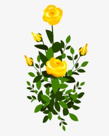 Clipart Rose Shrub - Yellow Rose Clip Art Png, Transparent Png, Free Download
