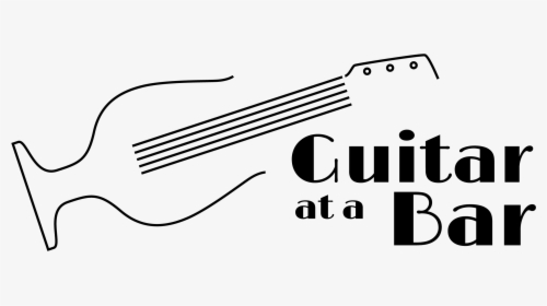 Guitar At A Bartoplabel - Line Art, HD Png Download, Free Download